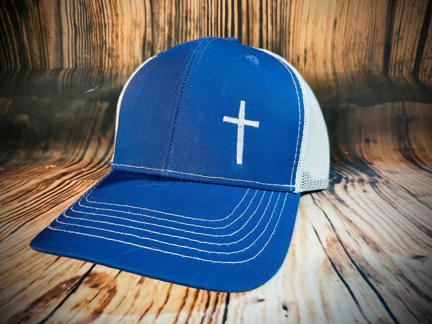 Cross Hat, Blue Trucker Hat